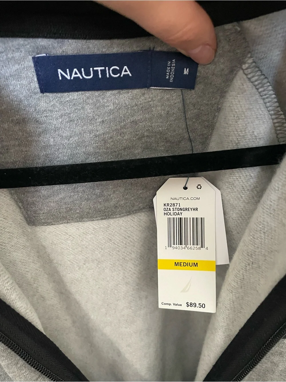 NWT Nautica Full-Zip Stand Collar Sweatshirt with Pockets Men's size M